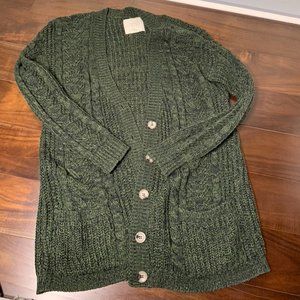 Olive Green Buttoned Cardigan